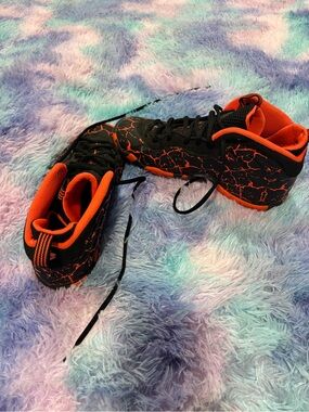 Black & Orange High-Top Athletic Sneakers